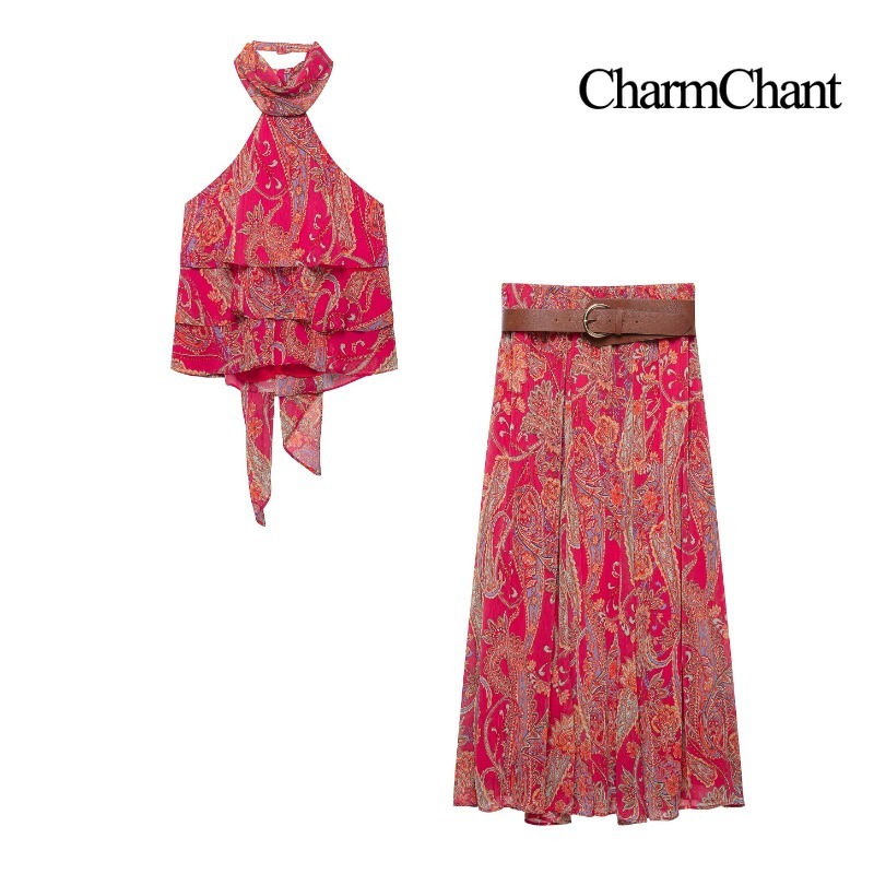 Midi Skirt Floral - Conjunto de 2 Piezas CHARMCHANT para