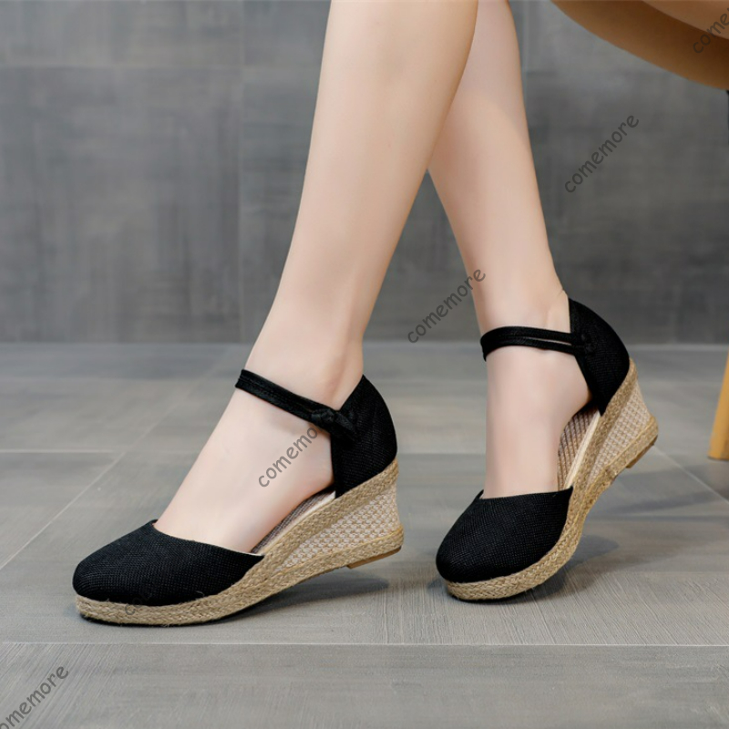 Wedge Espadrille Women - Comemore Sandalias Tacón alto Calzado de