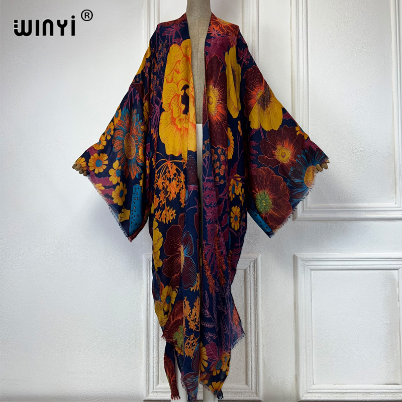 Cover Up Kaftan - WINYI África Moda Verano Kimono Maxi