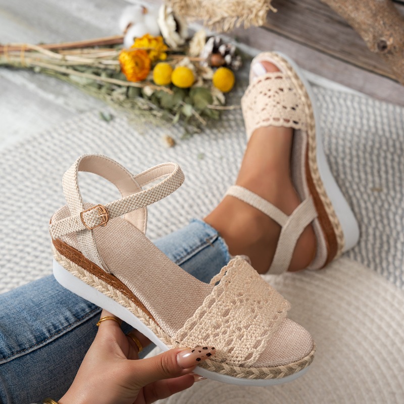 Sandalias de cuña de encaje pa - Wedge Espadrille Women reseña y precio