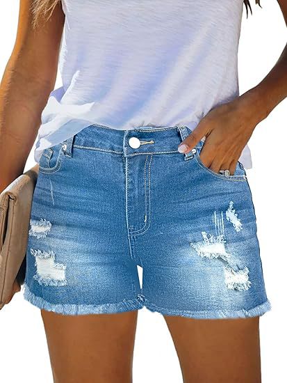 Shorts de mezclilla casuales v - Shorts Denim Frayed reseña y precio